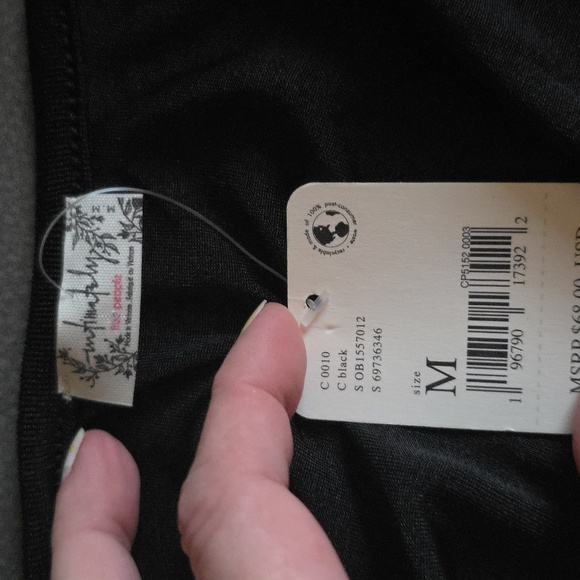 Free People Intimately  "In Your Arms" Black Bodysuit - Size M - NWT - Picture 5 of 7